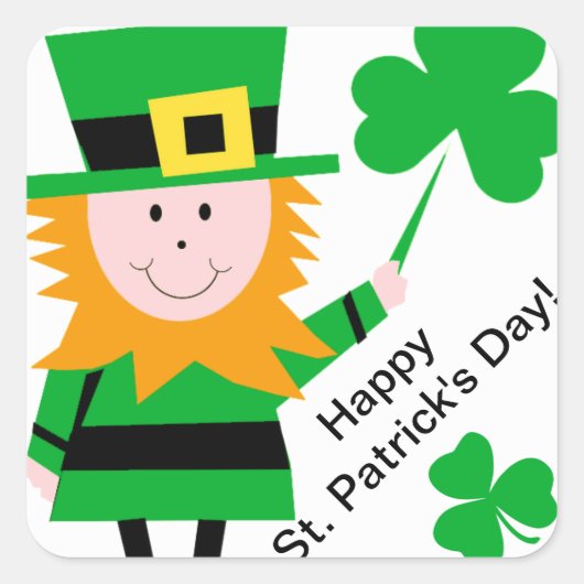Stickers Shamrocks de la Saint Patrick Leprechaun (Devant)