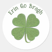 Stickers Shamrocks "Erin Go Bragh" ronds (Devant)
