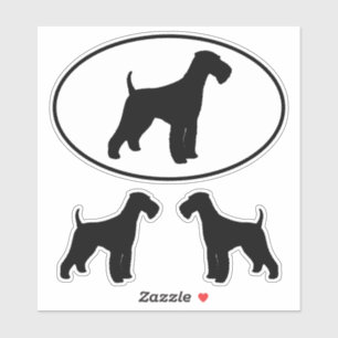 Stickers Silhouette de race de chien Airedale Terr