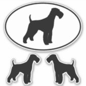 Stickers Silhouette de race de chien Airedale Terr (Devant)