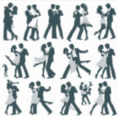 stickers Silhouette du couple dansant ou en ro (Devant)