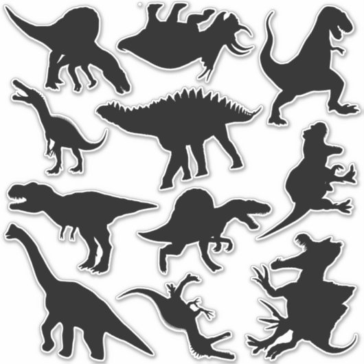 Stickers Silhouette Fierce Dinosaur Ensemble de on (Devant)