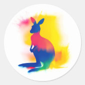 Stickers Silhouette Kangaroo Peinture Spray Coloré (Devant)