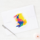 Stickers Silhouette Kangaroo Peinture Spray Coloré (Enveloppe)