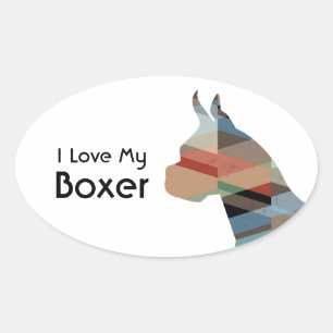 Stickers Silhouette personnalisables Boxer Dog
