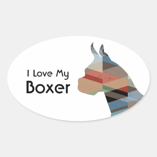 Stickers Silhouette personnalisables Boxer Dog (Devant)