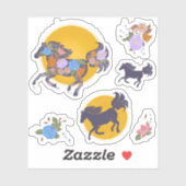 Stickers Silhouette_Purple Horse Floral Pack (Feuille)