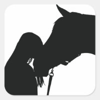 Stickers Silhouettes Cheval et Propriétaire Noir e