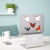 Stickers Silhouettes simples de poulet (Ordinateur portable sur le bureau)