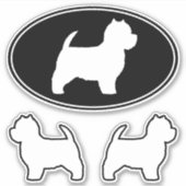 Stickers Silhouettes White Terrier West Highland (Devant)