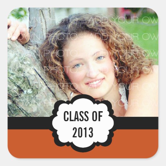 Stickers Simple Chic Graduation, Orange (Devant)