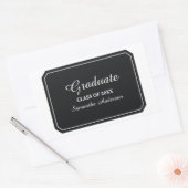 Stickers Simplement Élégant Noir Graduation (Enveloppe)