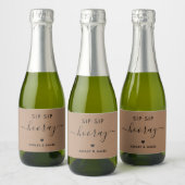 Stickers Sip Sip Hooray, étiquette cadeau Mariage, (Bouteilles)