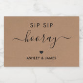 Stickers Sip Sip Hooray, étiquette cadeau Mariage, (Étiquettes simples)