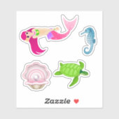 Stickers Sirène Et Amis (Feuille)