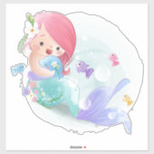 Stickers Sirène et Poisson (Feuille)
