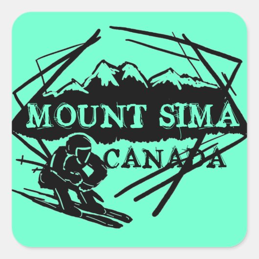 stickers ski turquoise Mount Sima Canada (Devant)