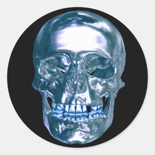 Stickers Skull Chrome bleu (Devant)