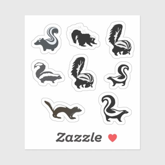 Stickers Skunk (Feuille)