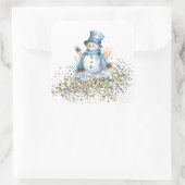 Stickers Snowman bleu et or (Sac)