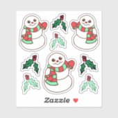 Stickers Snowman de Noël (Feuille)