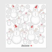 Stickers Snowman et Snowflake Them de Noël (Feuille)
