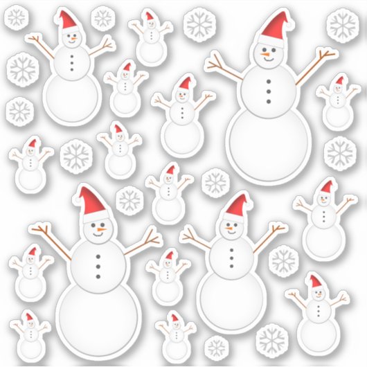 Stickers Snowman et Snowflake Them de Noël (Devant)