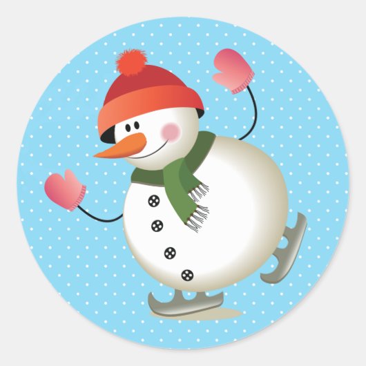 Stickers Snowman Patinage brillant 3 pouces (feuil (Devant)