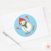 Stickers Snowman Patinage brillant 3 pouces (feuil (Enveloppe)