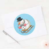 Stickers Snowman Sled Glossy 3 pouces (feuille de  (Enveloppe)