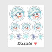Stickers Snowman Snowflake (Feuille)