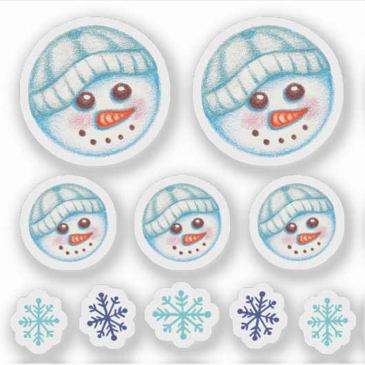 Stickers Snowman Snowflake (Devant)