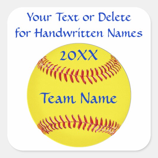 Stickers Softball 3 Text Boxes ou Supprimer (Devant)