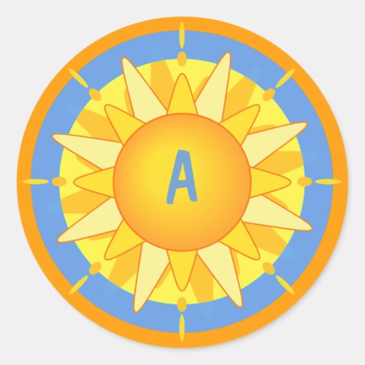 Stickers Soleil brillant avec Monogramme (Devant)