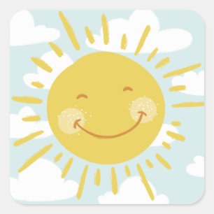 Stickers soleil doux et souriant