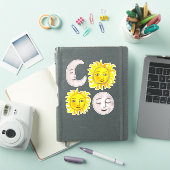 Stickers Soleil et Lune souriants (Couverture iPad)