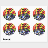 Stickers Soleil Oeil Bleu (Feuille)