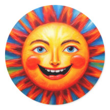 Stickers Soleil souriant coloré
