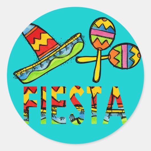 Stickers Sombrero Maraca pour la fête de la fête m (Devant)