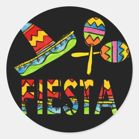 Stickers Sombrero Maraca pour la fête de la fête m (Devant)