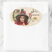 Stickers Sorcière vintage Et Chouette (Sac)