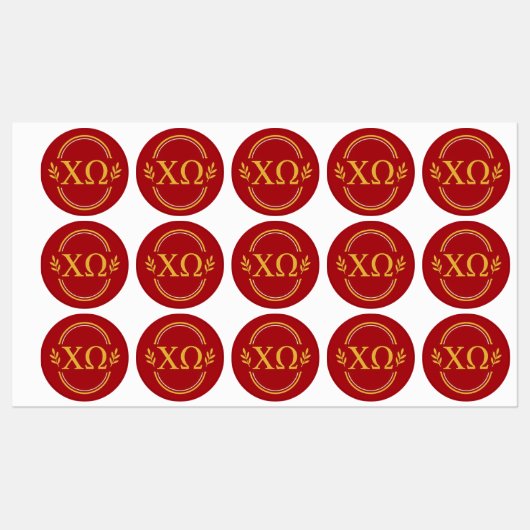Stickers Sorority Chi Omega (Feuille)