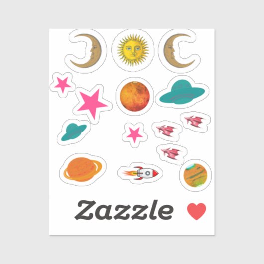 Stickers Space et Ufo pour le dos de IPhone (Feuille)