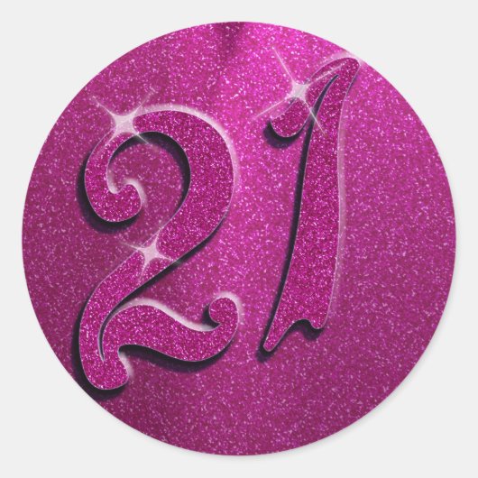 Stickers Sparkle 21e Anniversaire Rose (Devant)