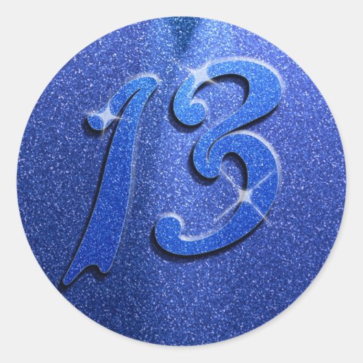 Stickers Sparkle Blue 13e anniversaire (Devant)