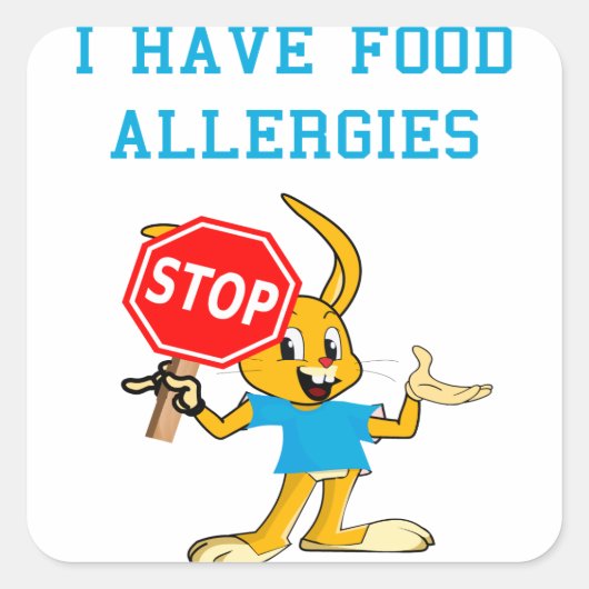 Stickers Sq Allergies Alimentaires Aller-Bunny STO (Devant)