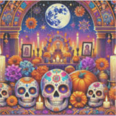 Stickers Squelette crâne de jour d'Halloween (Devant)