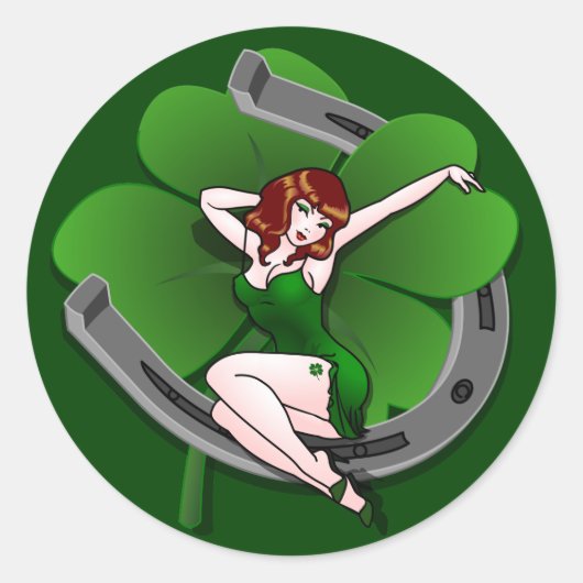 Stickers St. Partick's Lucky Charm Pin-up Sticker (Devant)