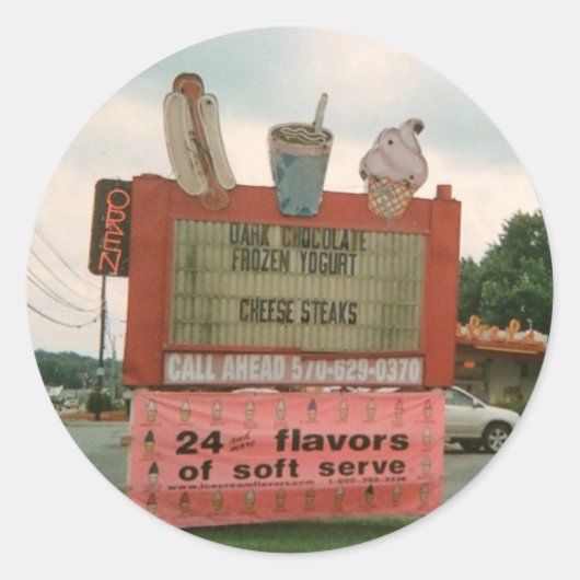 Stickers Stand Crème de glace rose (Devant)