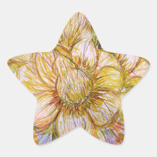 Stickers Star Camellia jaune